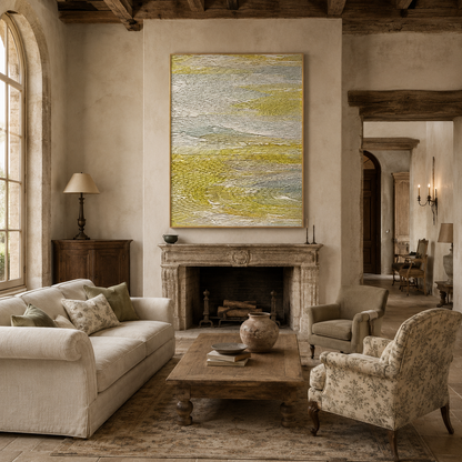 Soft Green Abstract Painting #Kiss 149