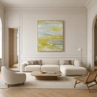 Soft Green Abstract Painting #Kiss 149