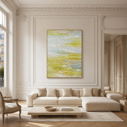 Soft Green Abstract Painting #Kiss 149