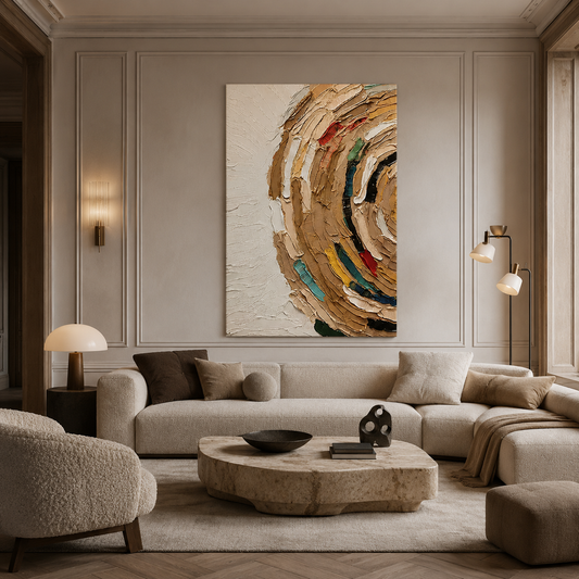 Earth Tone Textured Abstract Painting #Kiss 150