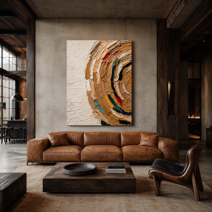 Earth Tone Textured Abstract Painting #Kiss 150