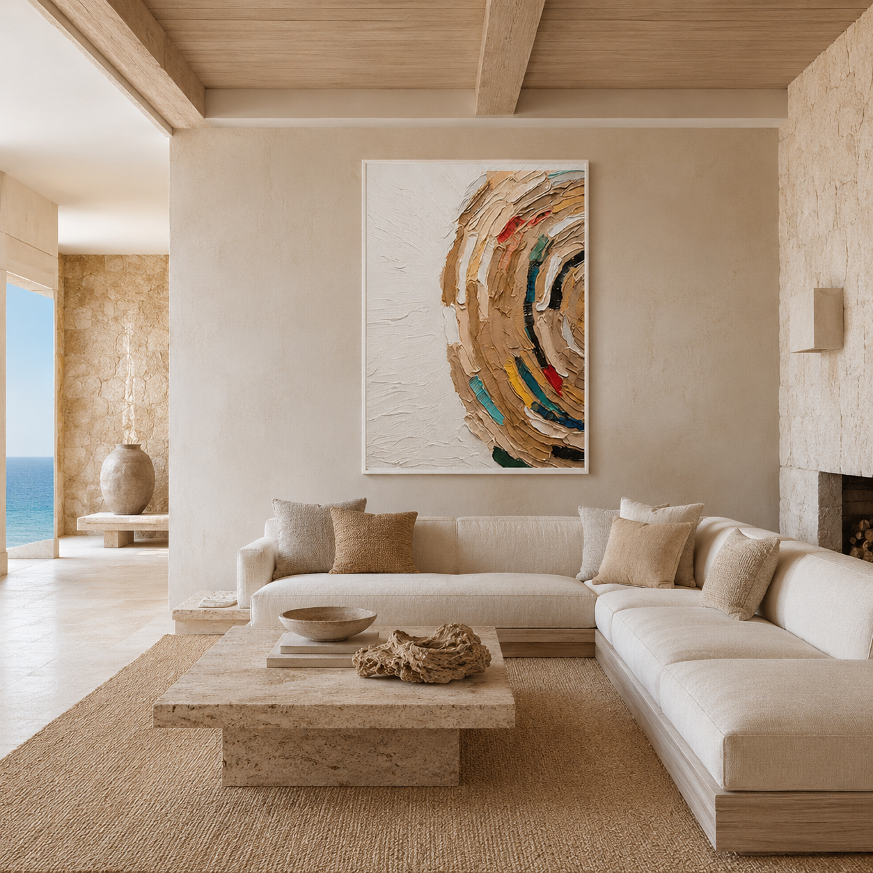 Earth Tone Textured Abstract Painting #Kiss 150