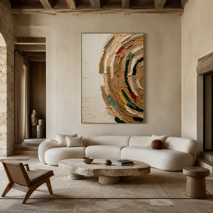 Earth Tone Textured Abstract Painting #Kiss 150