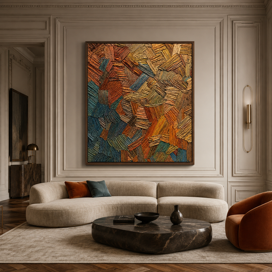 Colorful Patchwork Textured Painting #Kiss 151