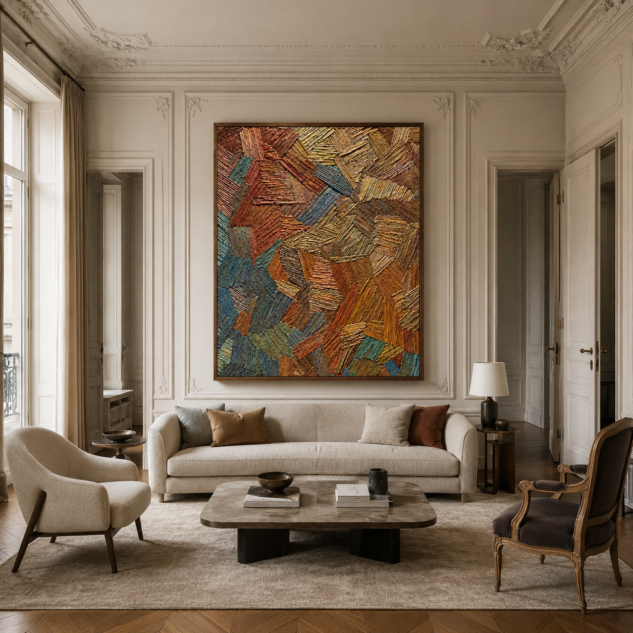 Colorful Patchwork Textured Painting #Kiss 151