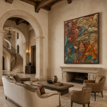 Colorful Patchwork Textured Painting #Kiss 151