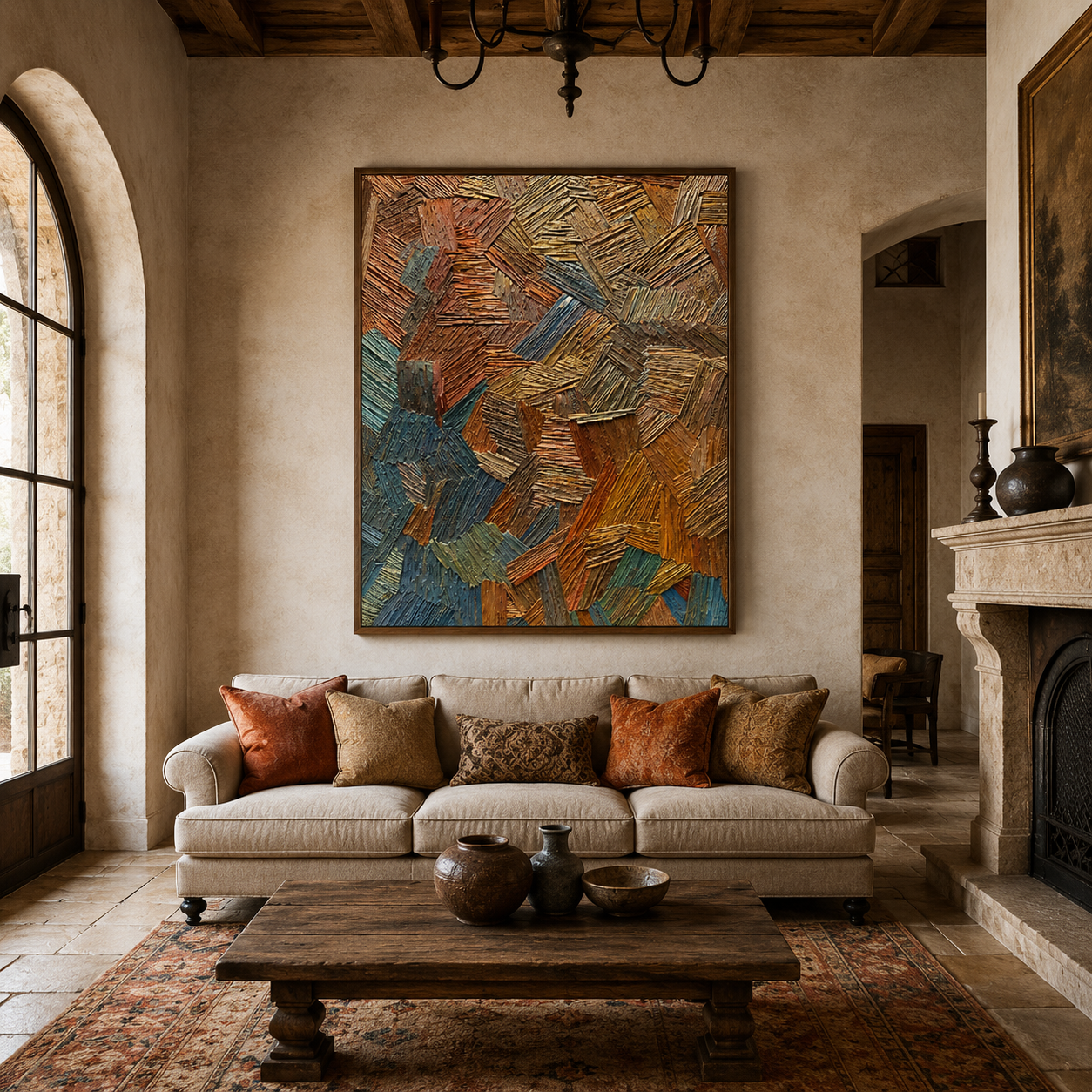 Colorful Patchwork Textured Painting #Kiss 151