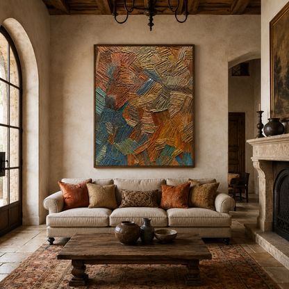 Colorful Patchwork Textured Painting #Kiss 151