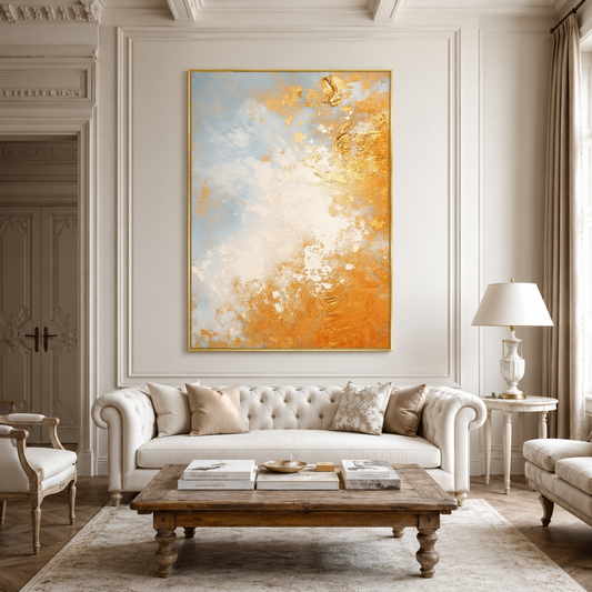Golden Sky Abstract Painting #Kiss 152