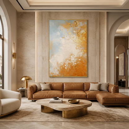 Golden Sky Abstract Painting #Kiss 152