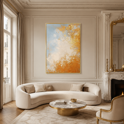 Golden Sky Abstract Painting #Kiss 152