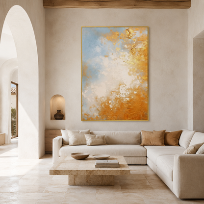 Golden Sky Abstract Painting #Kiss 152