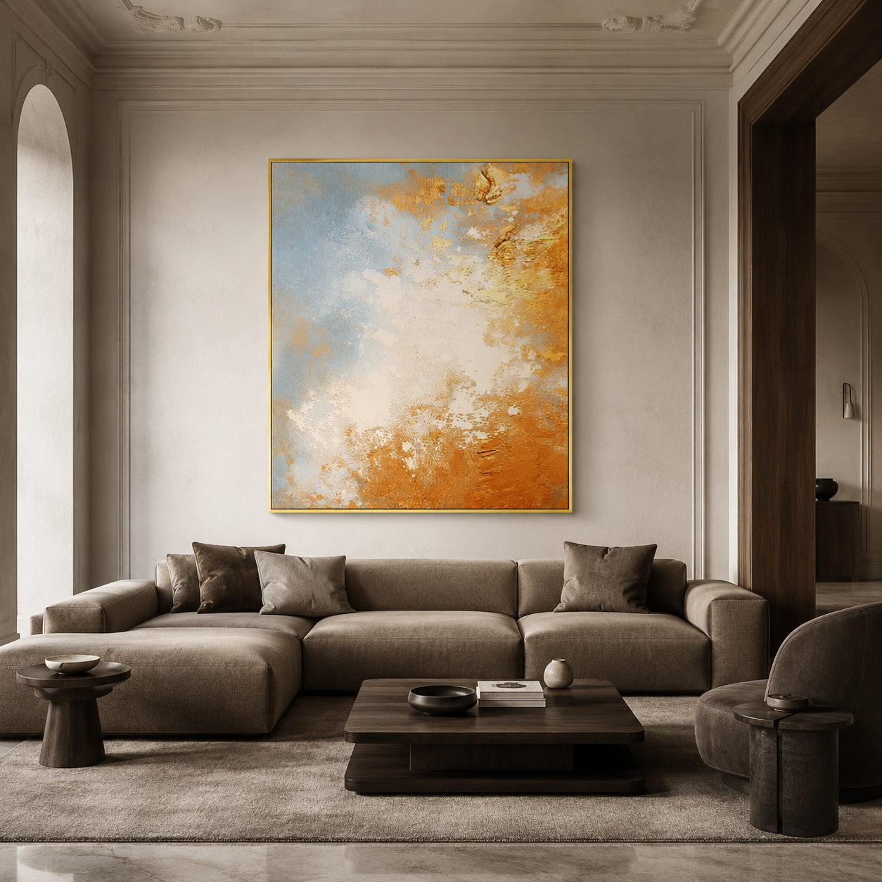 Golden Sky Abstract Painting #Kiss 152