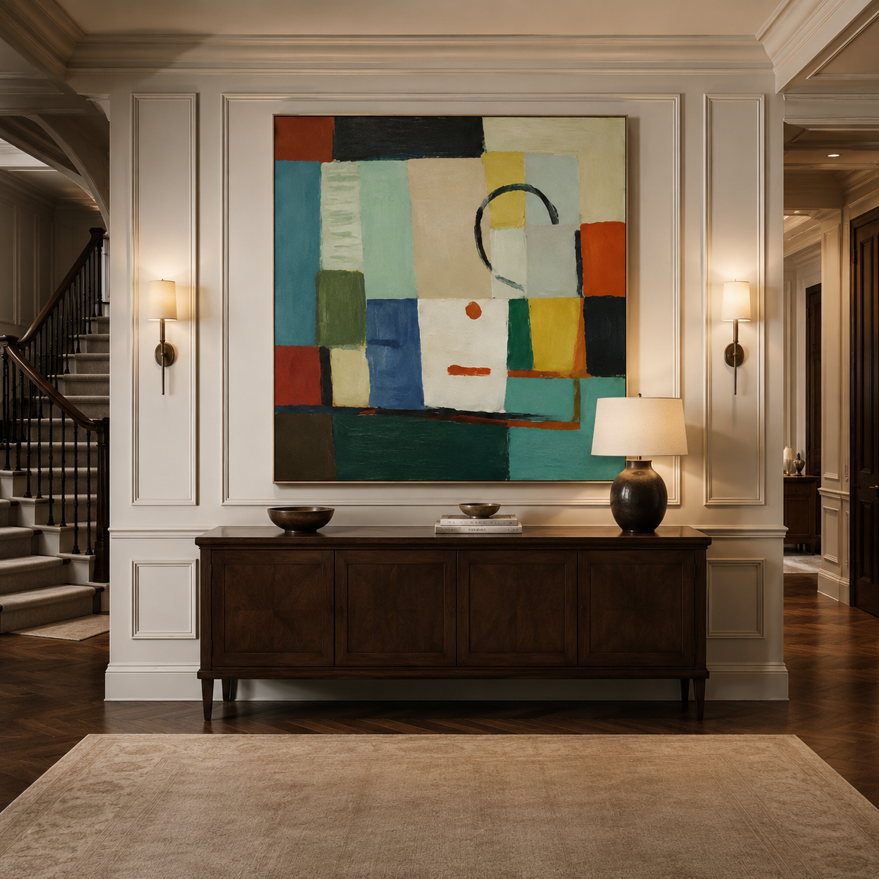 Colorful Abstract Geometric Painting #Kiss 161