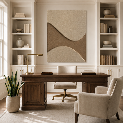 Beige Brown Abstract Textured Painting #Kiss 162