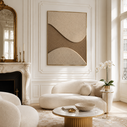 Beige Brown Abstract Textured Painting #Kiss 162