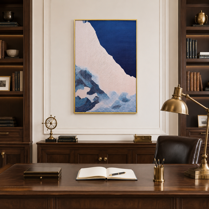Blue Beige Ocean Abstract Textured Painting #Kiss 164