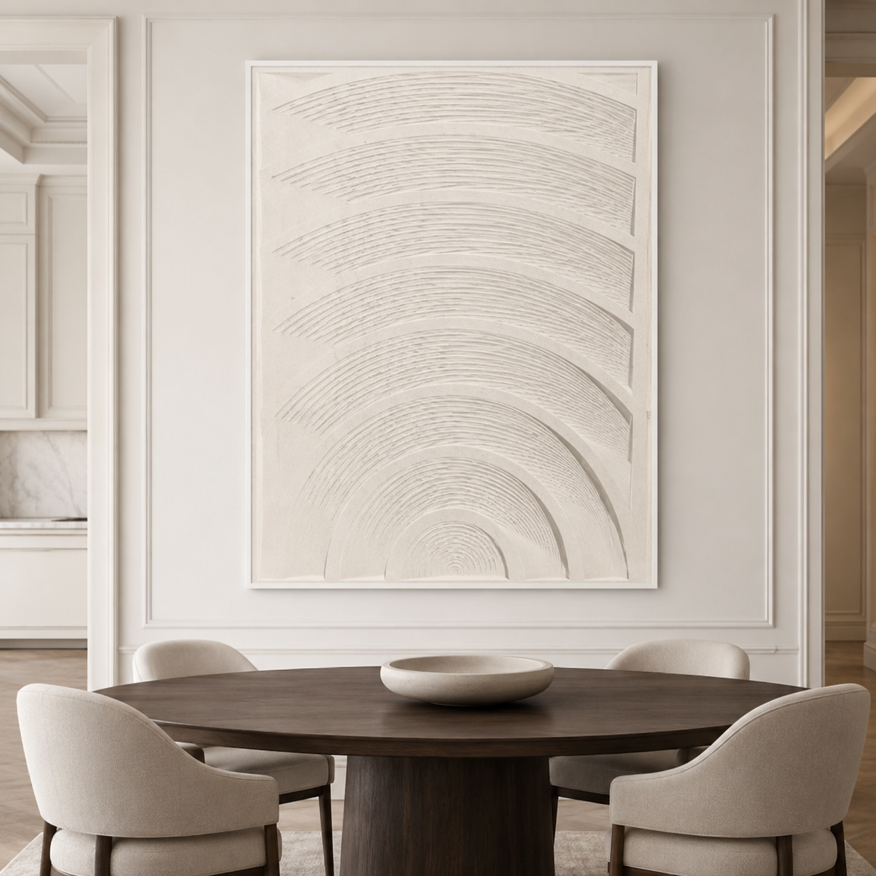 White Beige Minimalist Textured Painting #Kiss 165