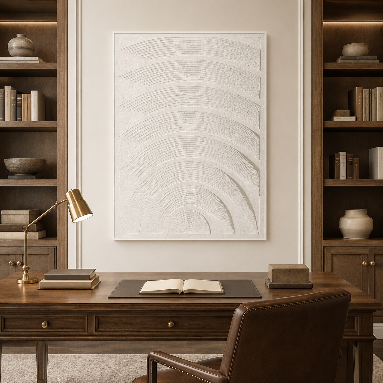 White Beige Minimalist Textured Painting #Kiss 165