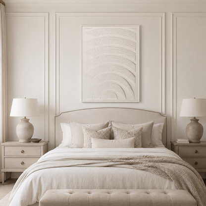 White Beige Minimalist Textured Painting #Kiss 165