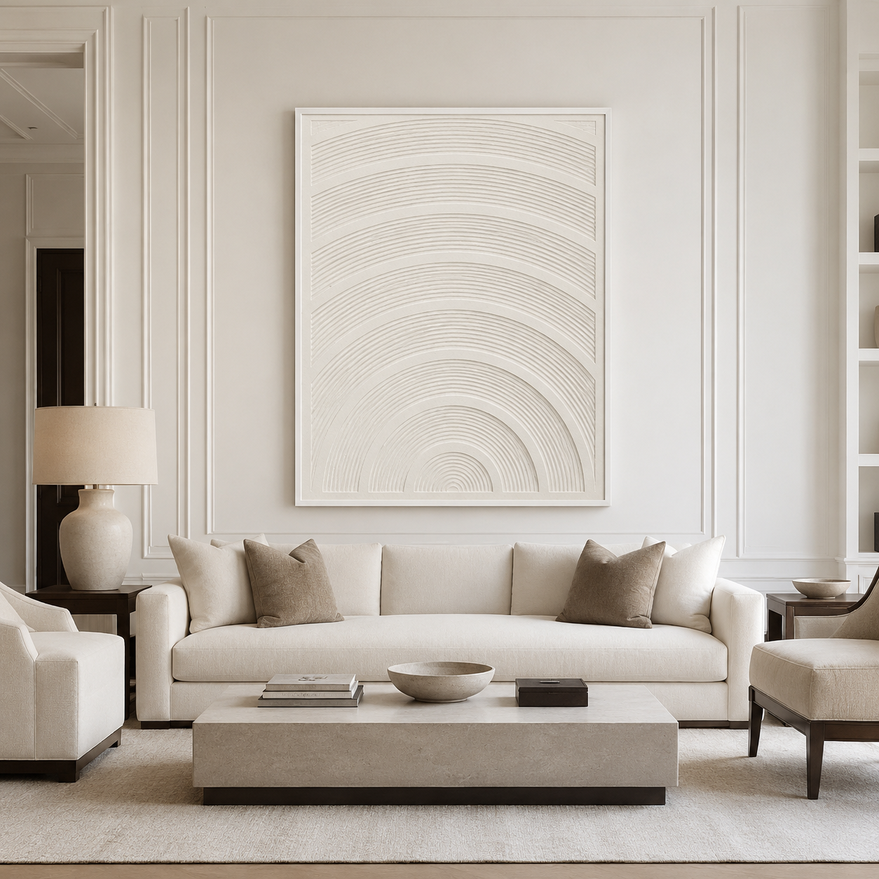 White Beige Minimalist Textured Painting #Kiss 165