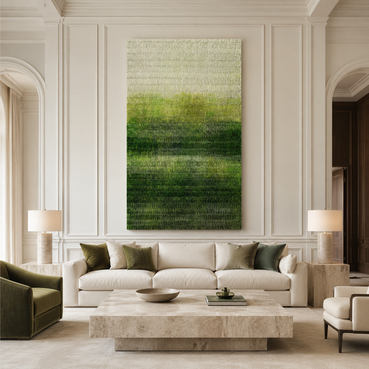 Green Gradient Abstract Textured Painting #Kiss 166