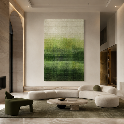 Green Gradient Abstract Textured Painting #Kiss 166