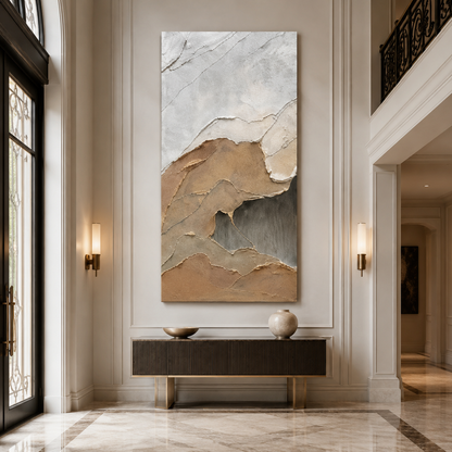 Beige Brown Abstract Textured Painting #Kiss 167