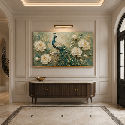 Peacock Floral Textured Painting #Kiss 170