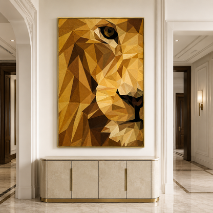 Golden Lion Portrait Textured Painting #Kiss 171