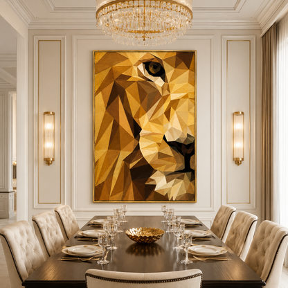 Golden Lion Portrait Textured Painting #Kiss 171