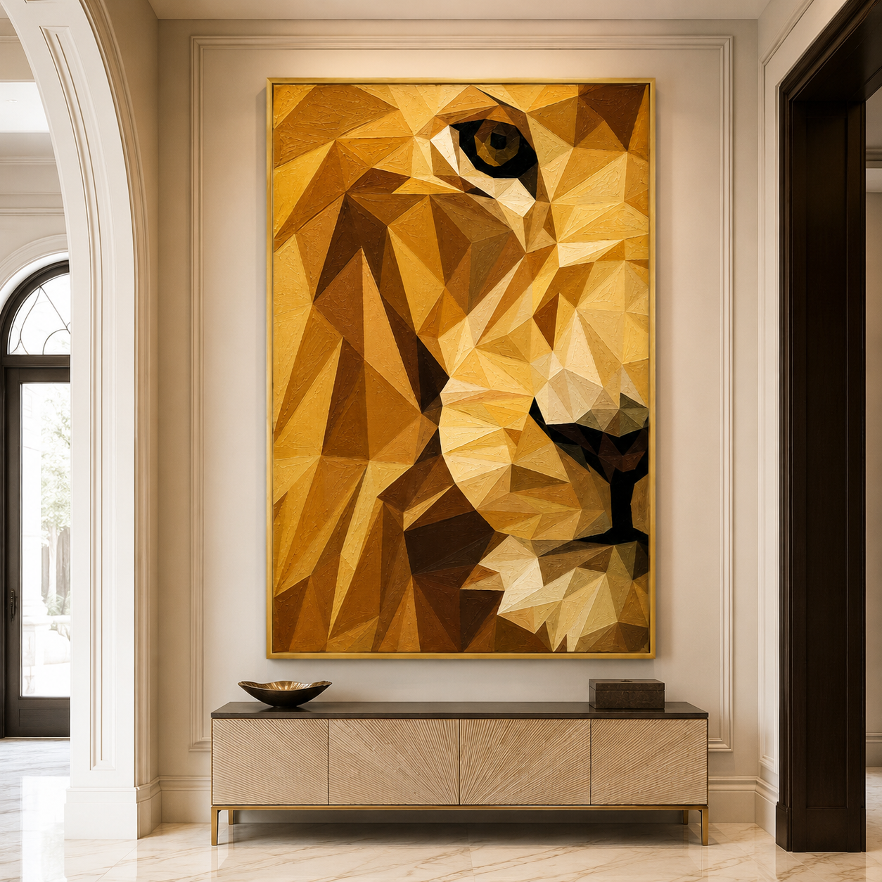 Golden Lion Portrait Textured Painting #Kiss 171