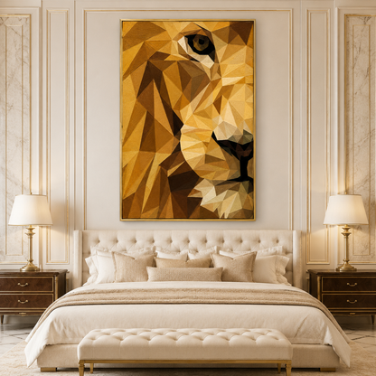 Golden Lion Portrait Textured Painting #Kiss 171
