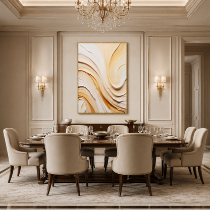 Beige Gold Abstract Textured Painting #Kiss 173