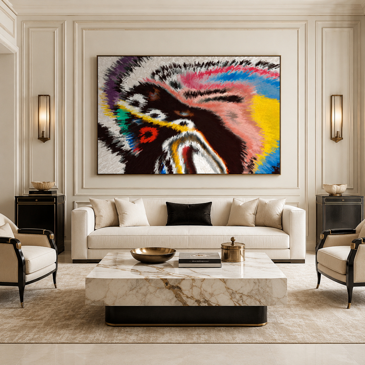 Colorful Abstract Canvas Painting #Kiss 174