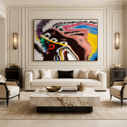 Colorful Abstract Canvas Painting #Kiss 174