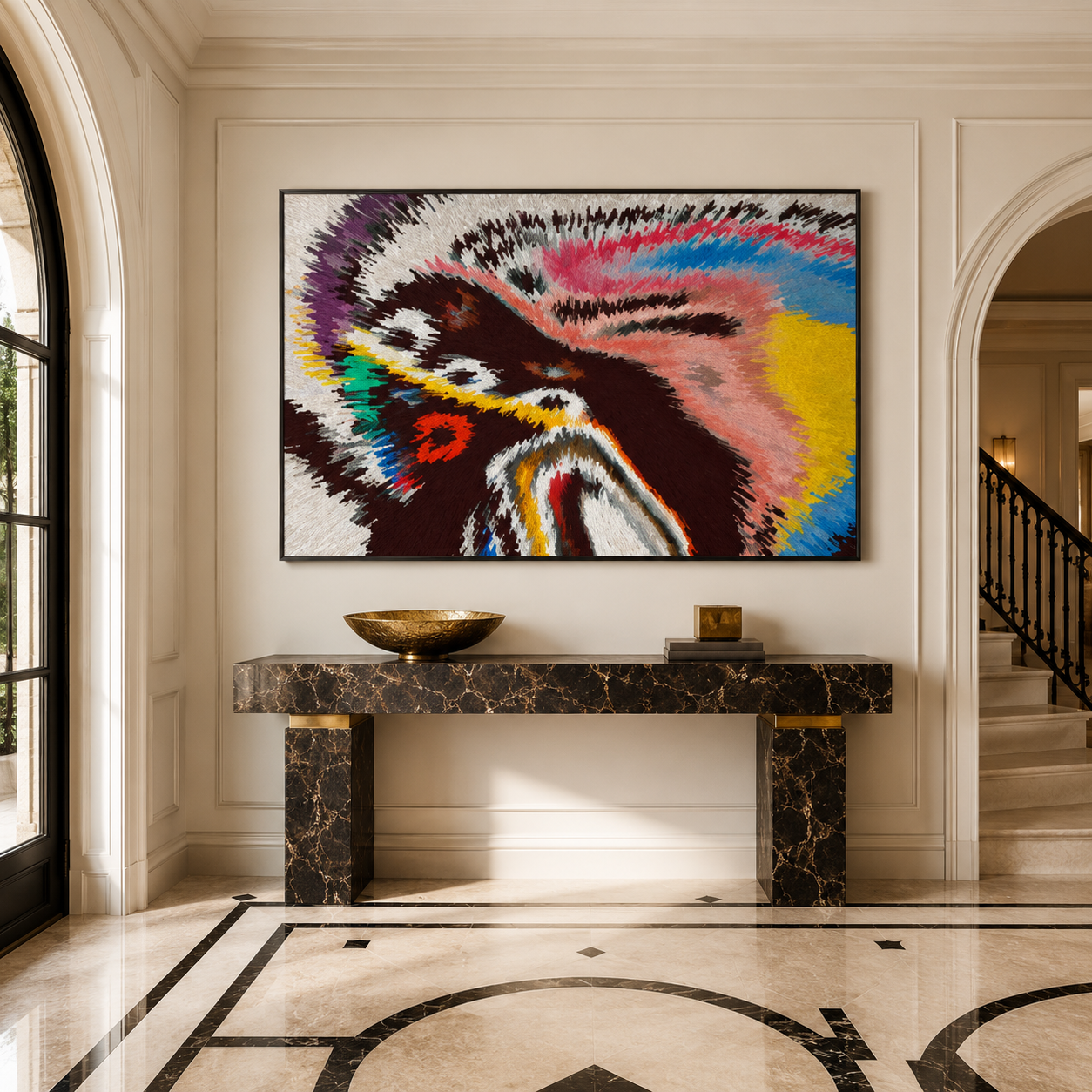 Colorful Abstract Canvas Painting #Kiss 174