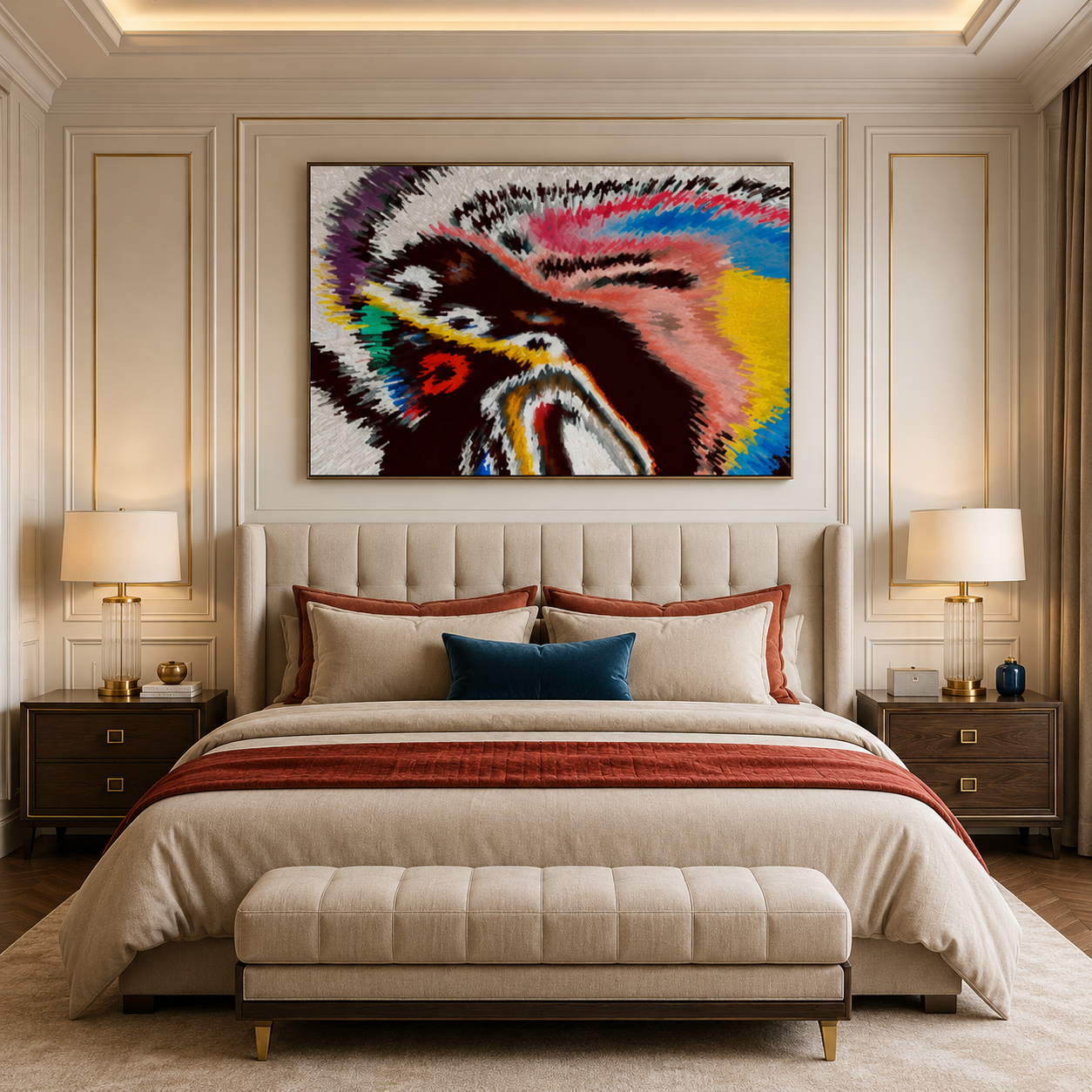 Colorful Abstract Canvas Painting #Kiss 174