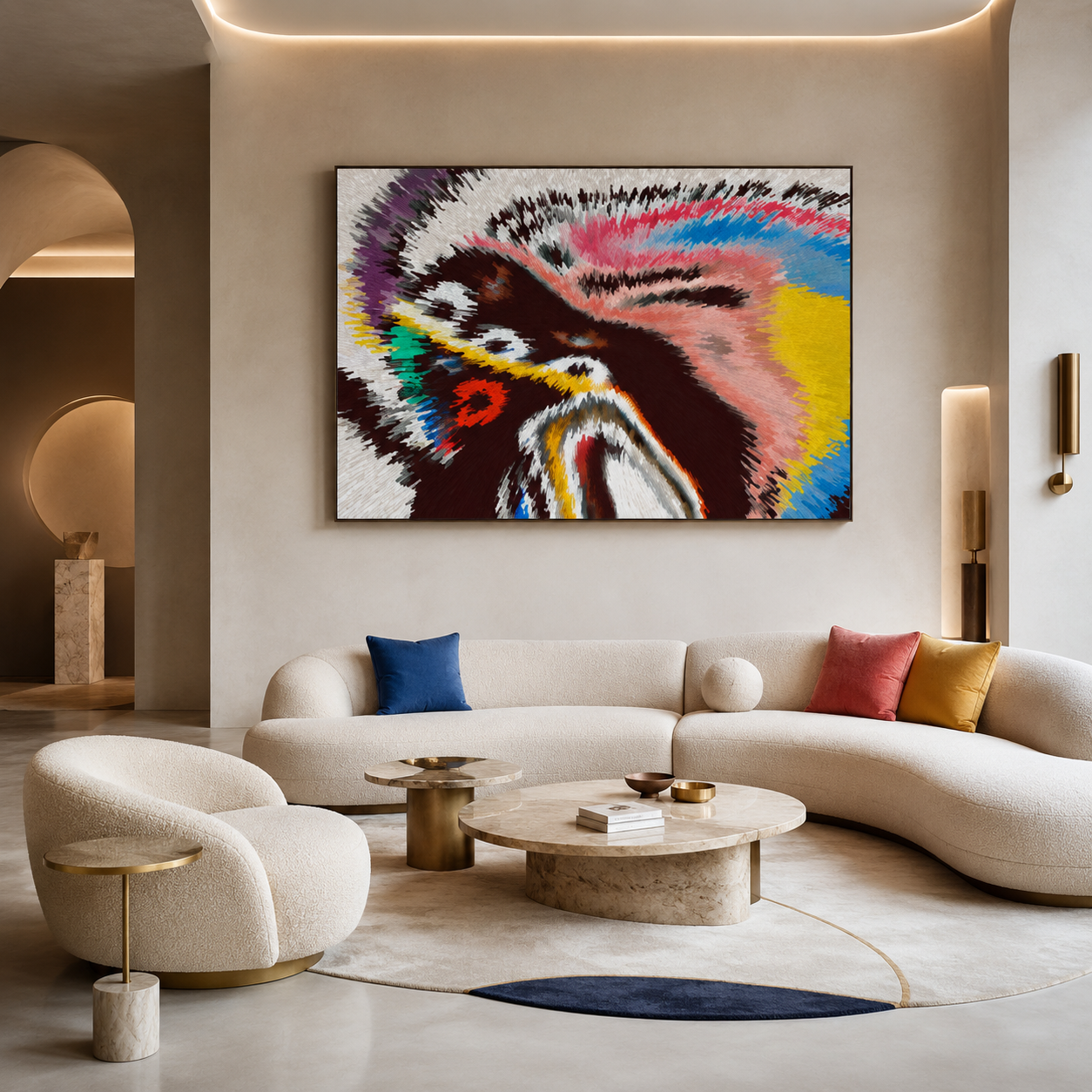 Colorful Abstract Canvas Painting #Kiss 174