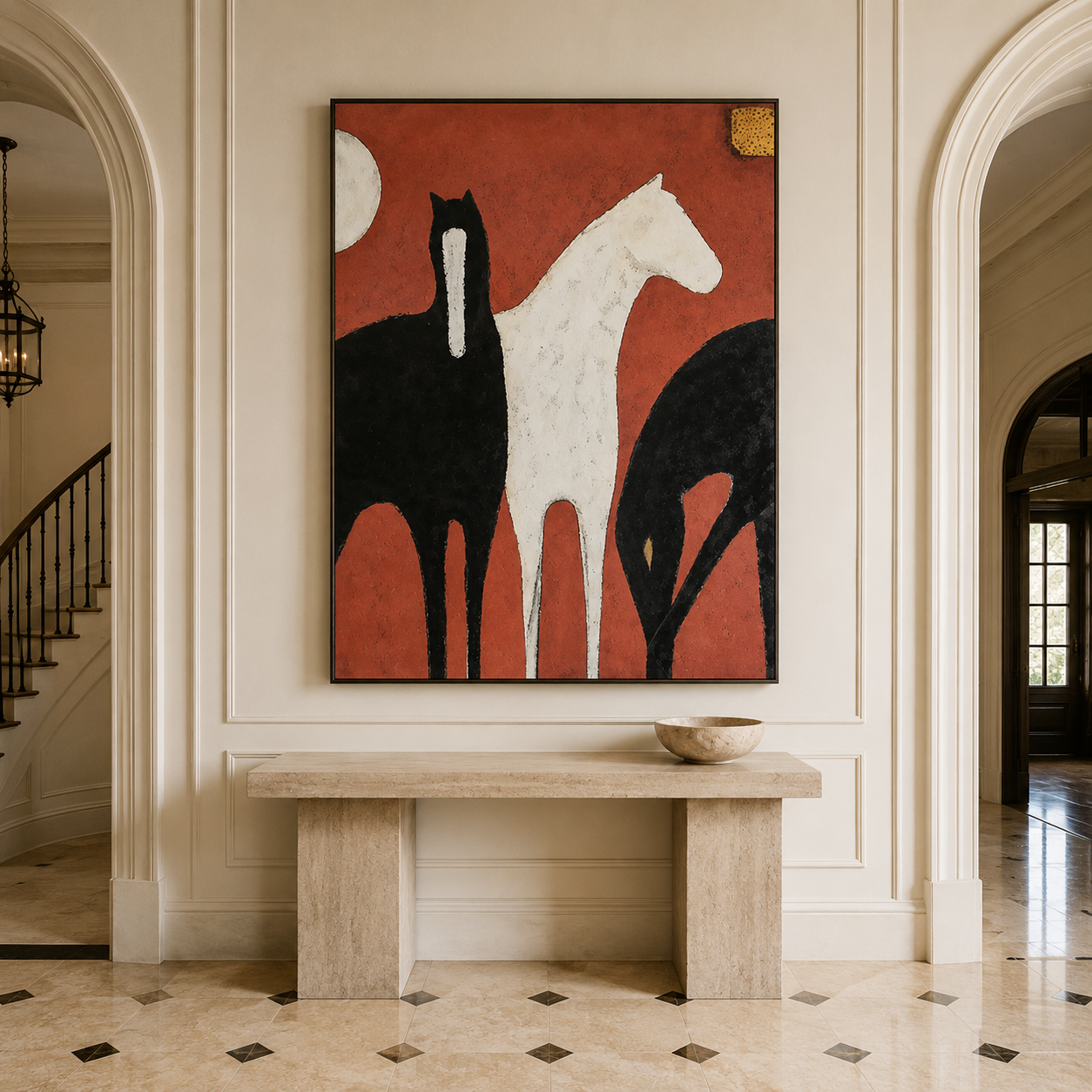 Abstract Horse Canvas Painting #Kiss 177