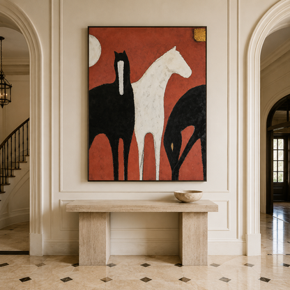 Abstract Horse Canvas Painting #Kiss 177