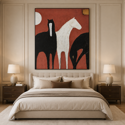 Abstract Horse Canvas Painting #Kiss 177