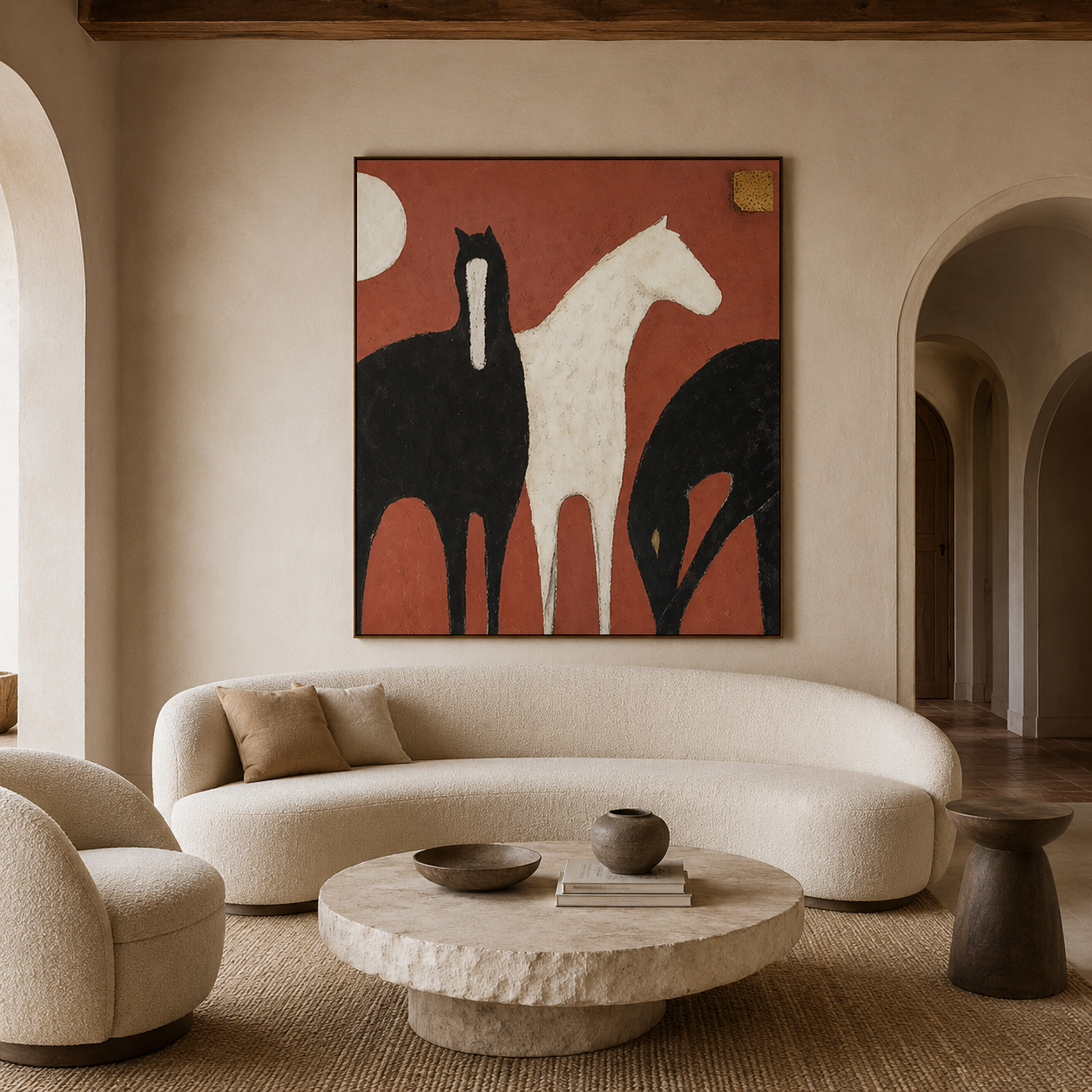 Abstract Horse Canvas Painting #Kiss 177