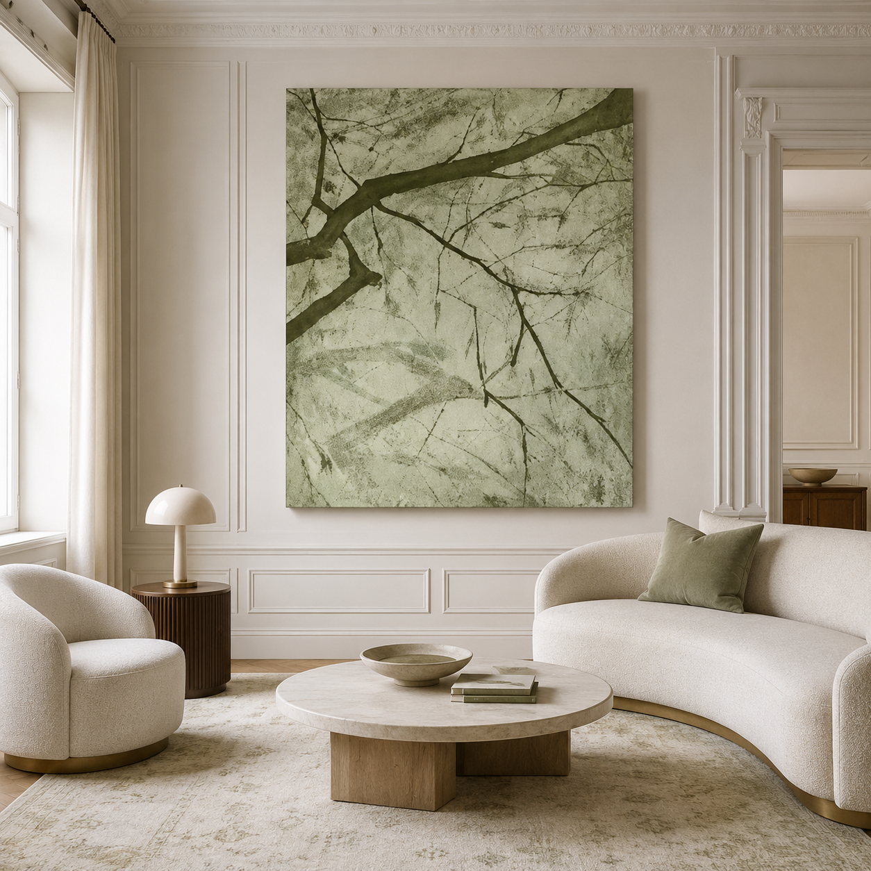 Green Branch Nature Canvas Painting #Kiss 180
