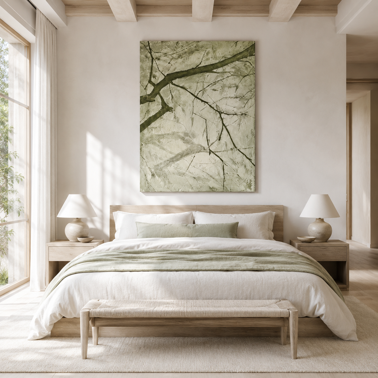 Green Branch Nature Canvas Painting #Kiss 180