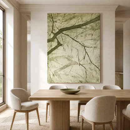 Green Branch Nature Canvas Painting #Kiss 180