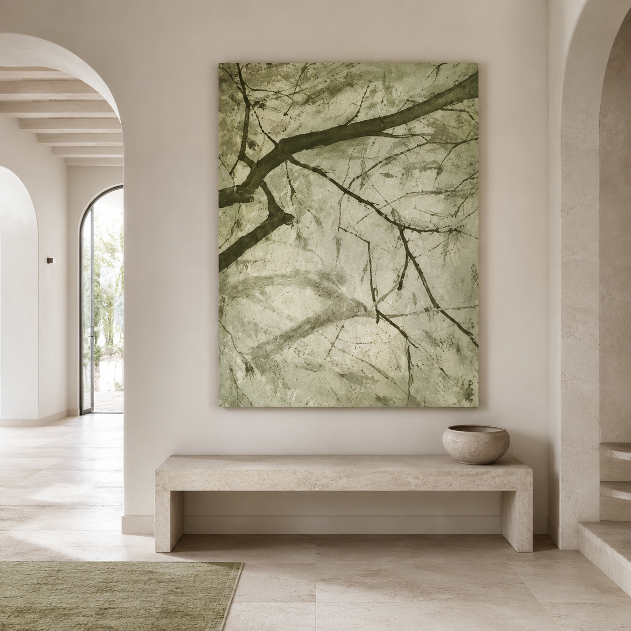 Green Branch Nature Canvas Painting #Kiss 180
