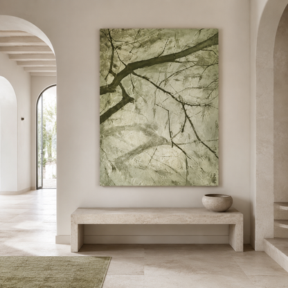 Green Branch Nature Canvas Painting #Kiss 180