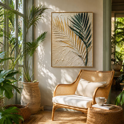 Palm Leaf Relief Painting #Kiss 47