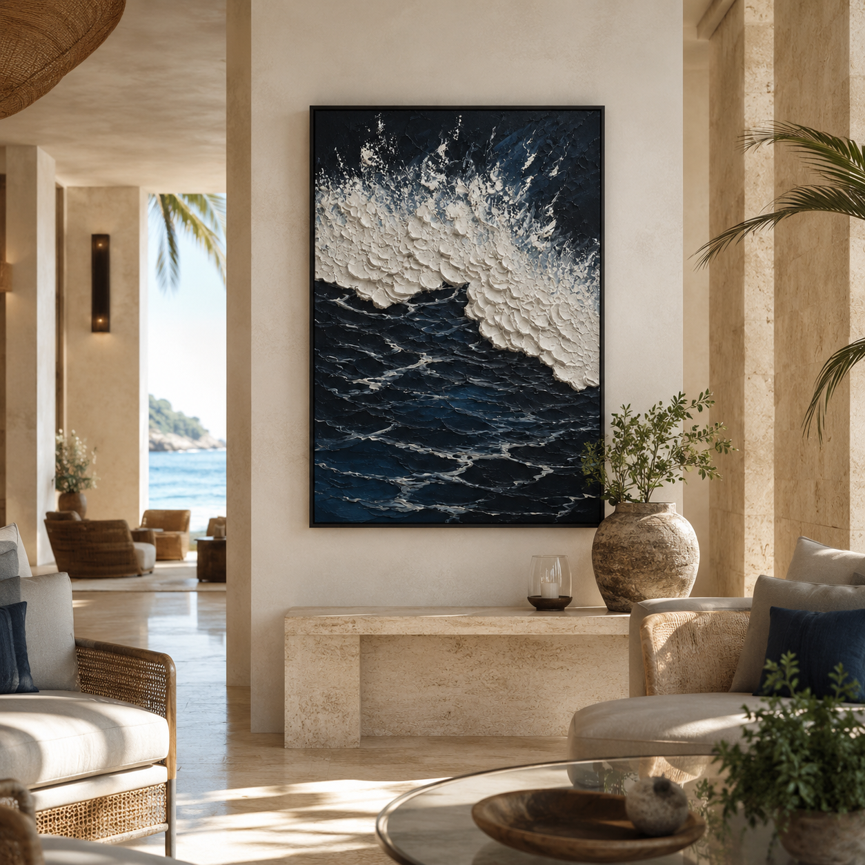 Ocean Wave Textured Painting #Kiss 49
